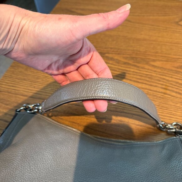 COACH Gray Pebbled Leather Shoulder/Hobo Bag - Picture 16 of 16